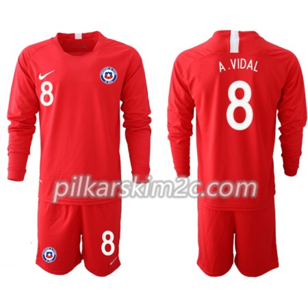 Koszulka Chile A. VIDAL 8 Dziecięca Główna 2018-2019 - Koszulki Piłkarskie(L/S)